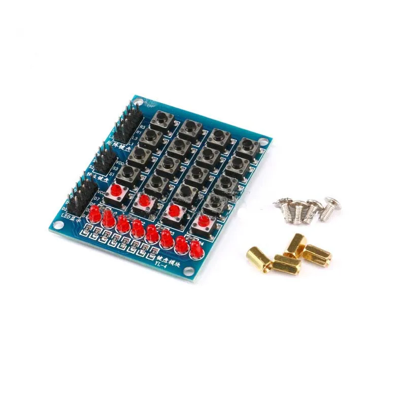 2 шт. 8 LED 4x4 кнопочная матричная клавиатура 16 клавишный переключатель Независимая