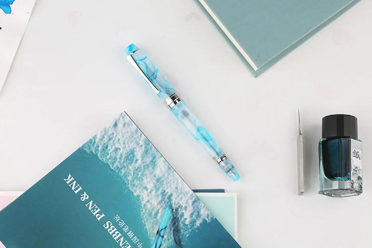 Penbbs 456 вакуумное наполнение авторучка прозрачная смола биколор наконечник даминг ручка
