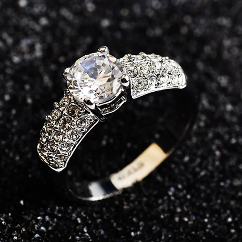 USTAR обручальные кольца с четырьмя крапанами 7 мм из циркония для женщин модные