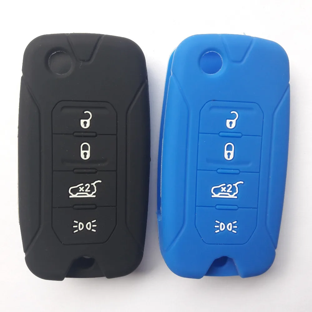 Складной силиконовый чехол с 4 кнопками для дистанционного ключа Jeep Renegade Dodge
