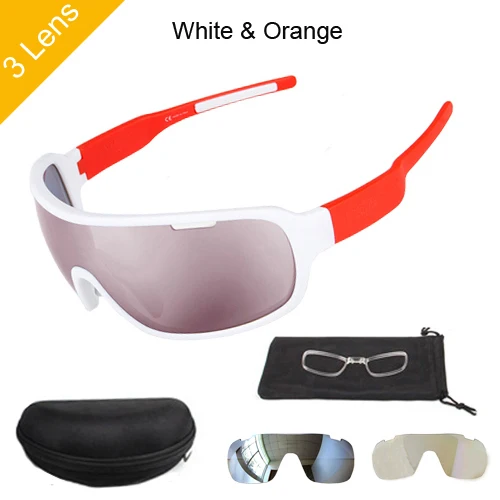 3 lens white orange NEWBOLER, спортивные велосипедные очки, 5 линз, поляризационные, велосипедные солнцезащитные очки, для горного велосипеда, очки для мужчин и женщин, gafas oculos ciclismo - Цвет: 3 lens white orange