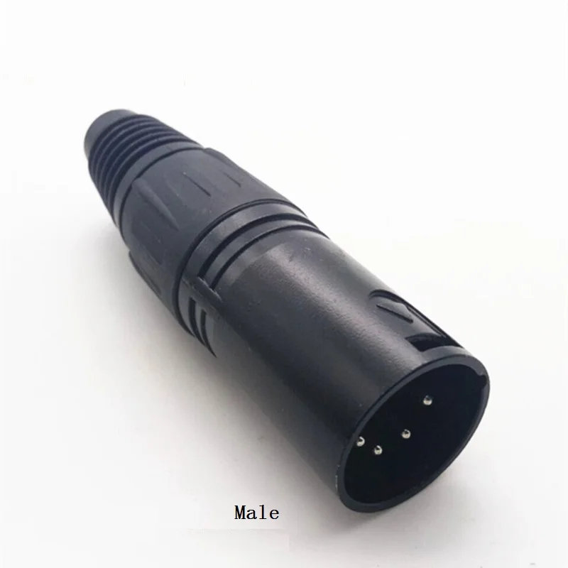 XLR 5 контактный Штекерный гнездовой разъем черный для аудио микрофона xlr