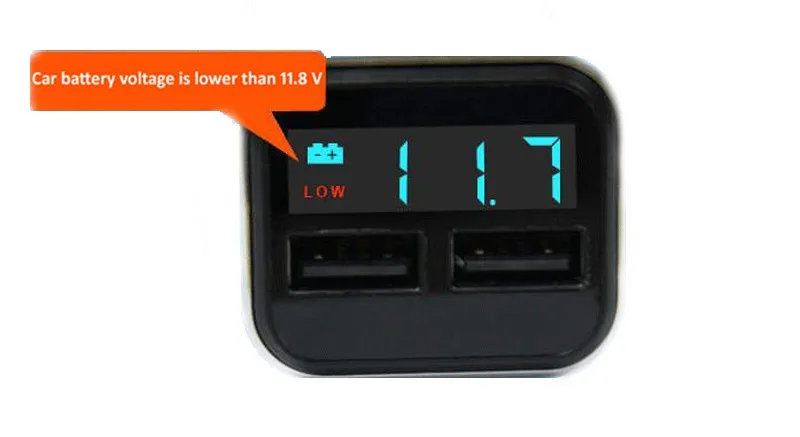 STOD Dual USB Автомобильное зарядное устройство 2 порта 4.8A светодиодный дисплей батарея Напряжение монитор для Iphone 5 5S 6 6S 7 Ipad samsung huawei Mi адаптер