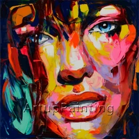 canvas face painting palette knife hand painted oil painting francoise nielly wall art pictures for living room home decor 03