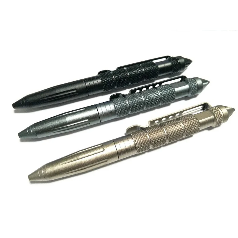 Murah 10 Pcs/lot Metal Ballpoint Pen Paduan Aluminium Penerbangan Anti-Slip Pena Taktis Pertahanan Multi-Fungsional Alat Pena Outdoor