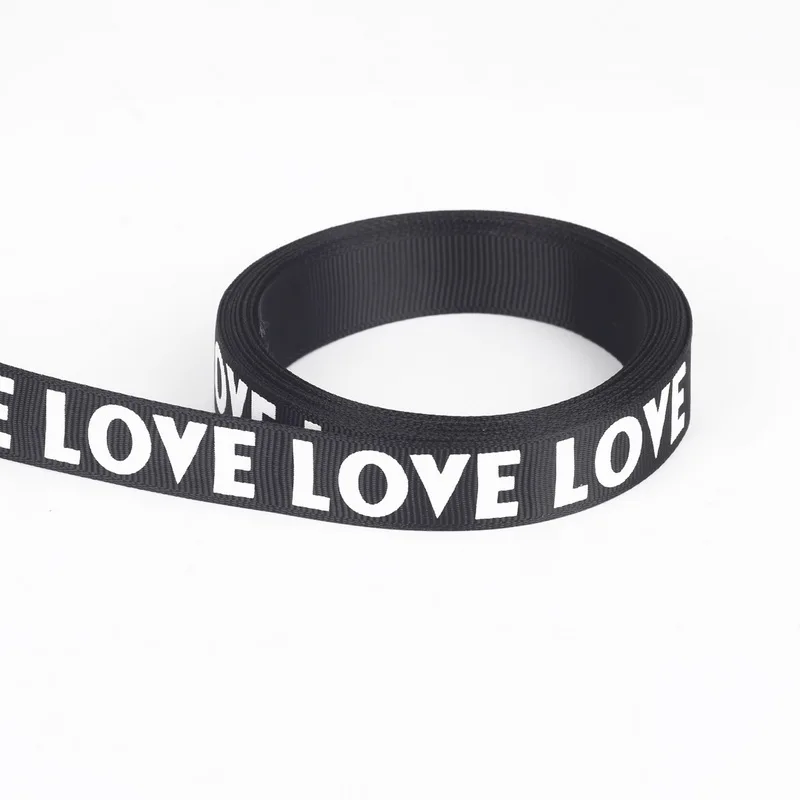 Лента с принтом LOVE 15 мм 20 упаковочный материал сделай сам декор для банта
