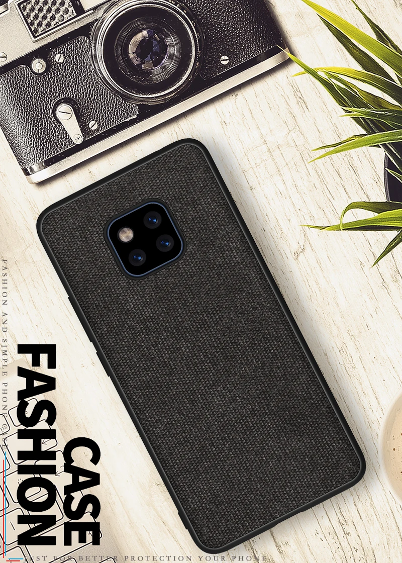 Для huawei mate 20 Pro Чехол Мягкий силиконовый край+ твердая ткань текстура защитный чехол на заднюю панель для huawei mate 20 20pro mate 20