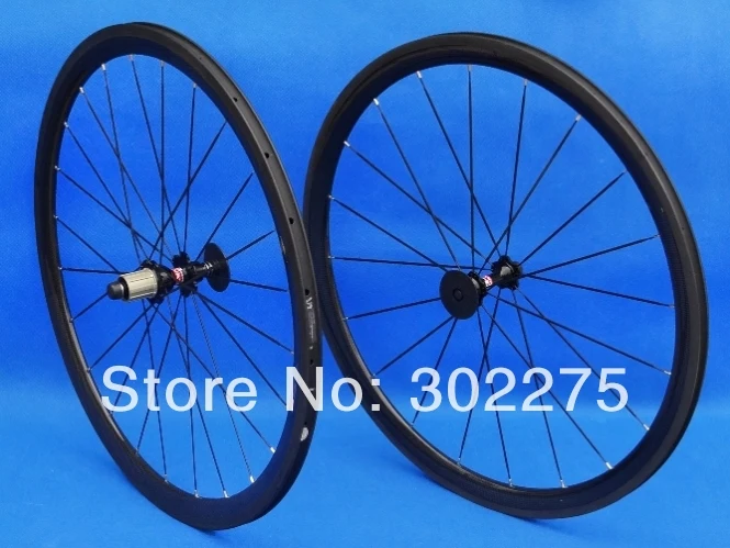 Bicyckle Part: Full Carbon 3K Glossy Clincher Rim 700C Road Bike Wheelset 38mm 8/9/10/11s | Bicycle Wheel
