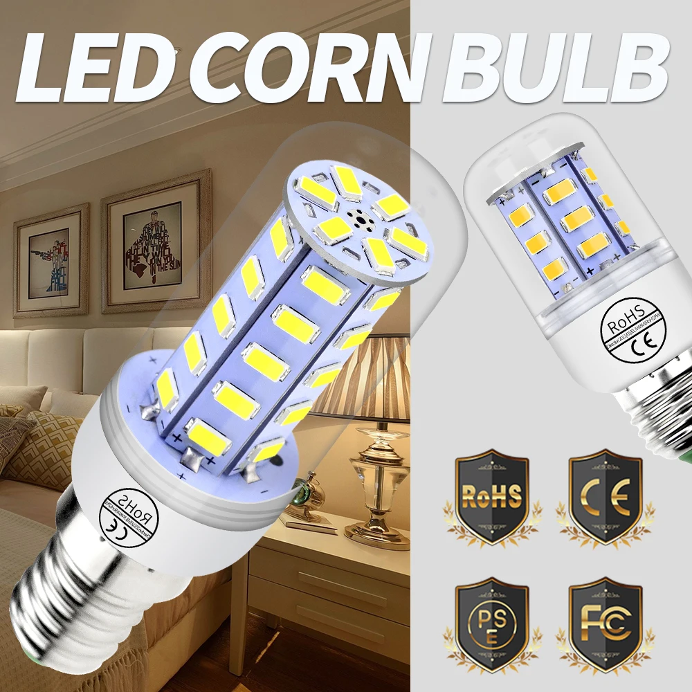 

Ampoule LED E27 Corn Light E14 Led Bulb 220V Led Light Emitting Diode Lamp 24 36 48 56 69 72leds Living Room Decoration Lighting