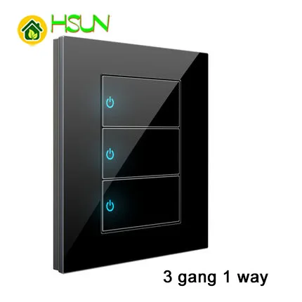3gang 1way 86 Тип, черный переключатель из закаленного стекла, 1, 2, 3, 4 комплекта, 1, 2 варианта, Переключатель точки ящерицы, Comuter, ТВ, телефонная розетка, Бытовой настенный переключатель - Цвет: 3gang 1way