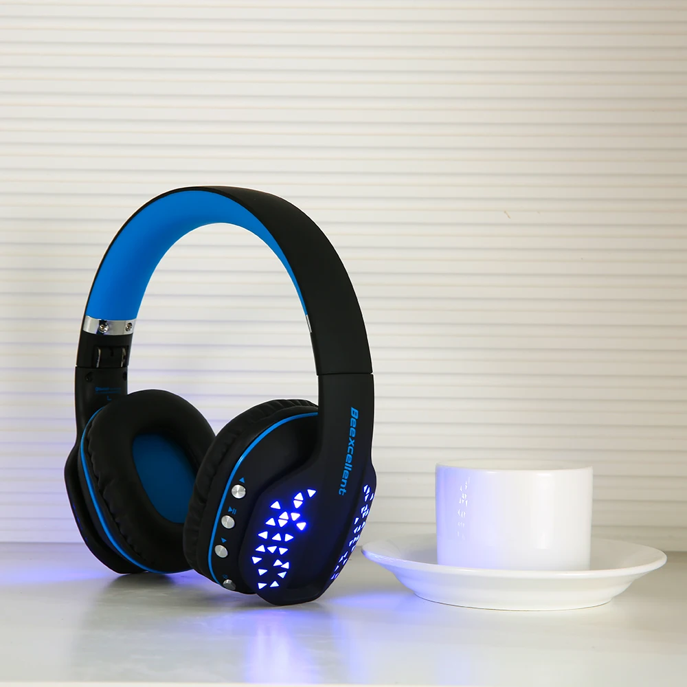 Beexcellent Q2 Беспроводной Bluetooth гарнитура с микрофоном свет Игровые наушники для
