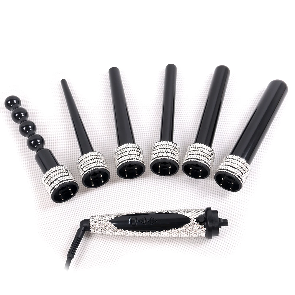 Щипцы для завивки волос 6 в 1 керамические щипцы со стразами|curling wand