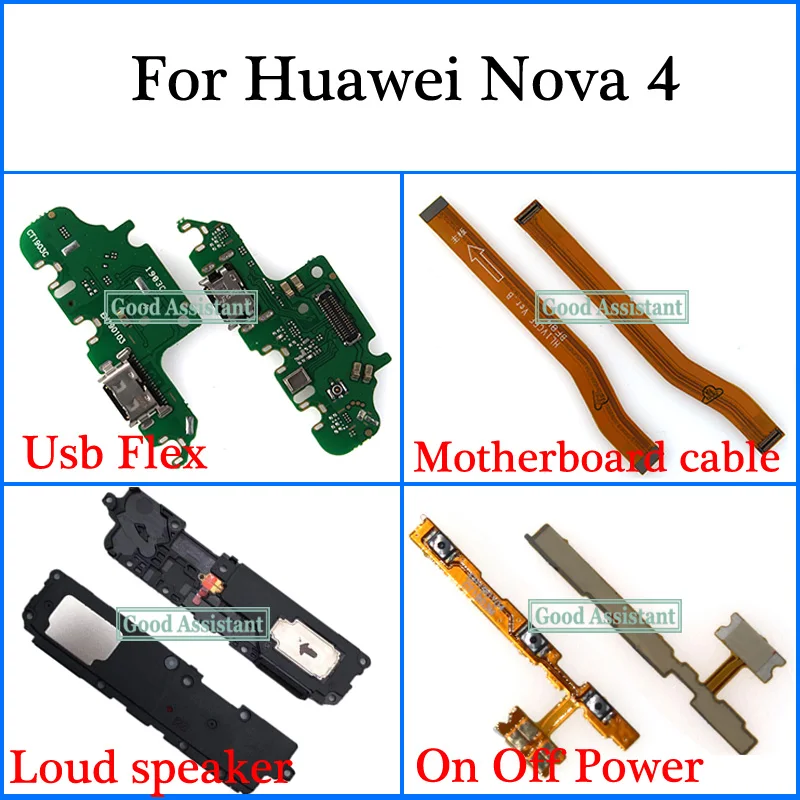 Гибкий Usb кабель для материнской платы Huawei Nova 4 Nova4 громкий динамик ВКЛ./ВЫКЛ.