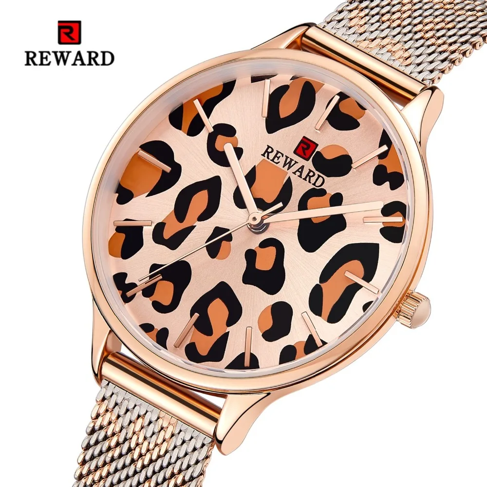 Часы женские ультратонкие с леопардовым принтом 3 АТМ|Женские наручные часы| |