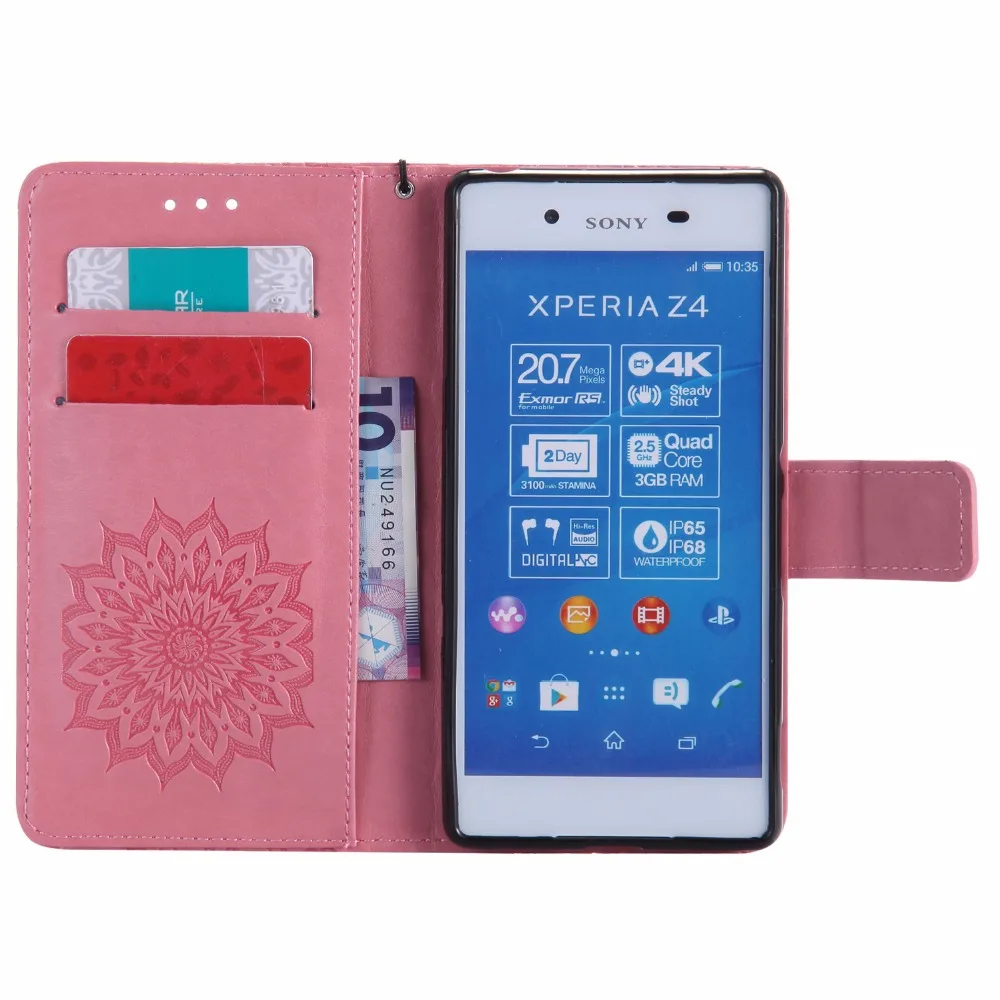 Чехол-подставка для Sony Xperia Z4 Z3 Plus + чехол fundas E6533 E6553 5 2 дюйма держатель карт |