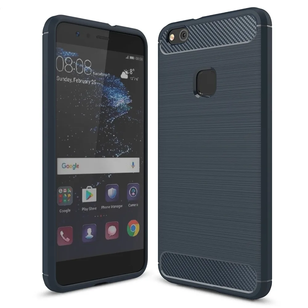 Для Huawei P10 Lite / матовый углеродное волокно текстура противоударный ТПУ защитный