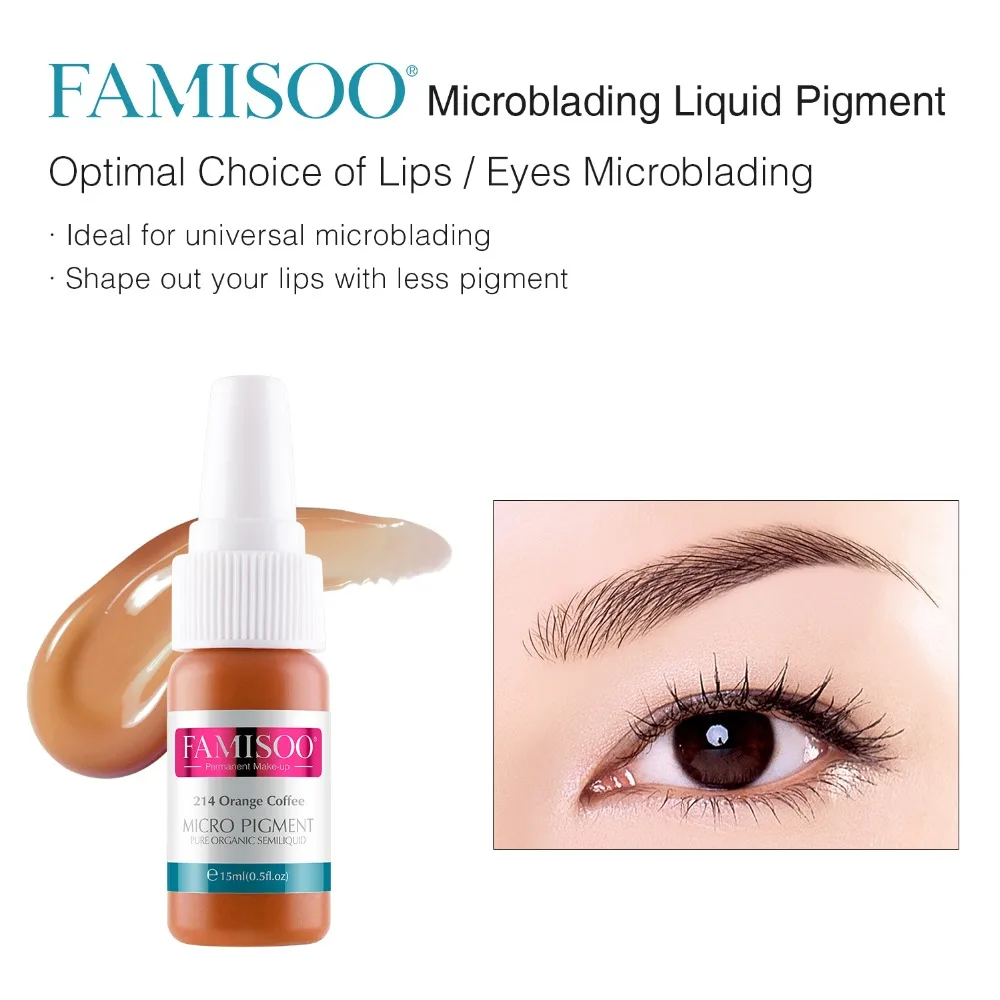 Famisoo 6 шт Татуировка для губ и бровей машины ручка Перманентный пигментные чернила эмульсии 3D Microblading макияж Pigmento принадлежности