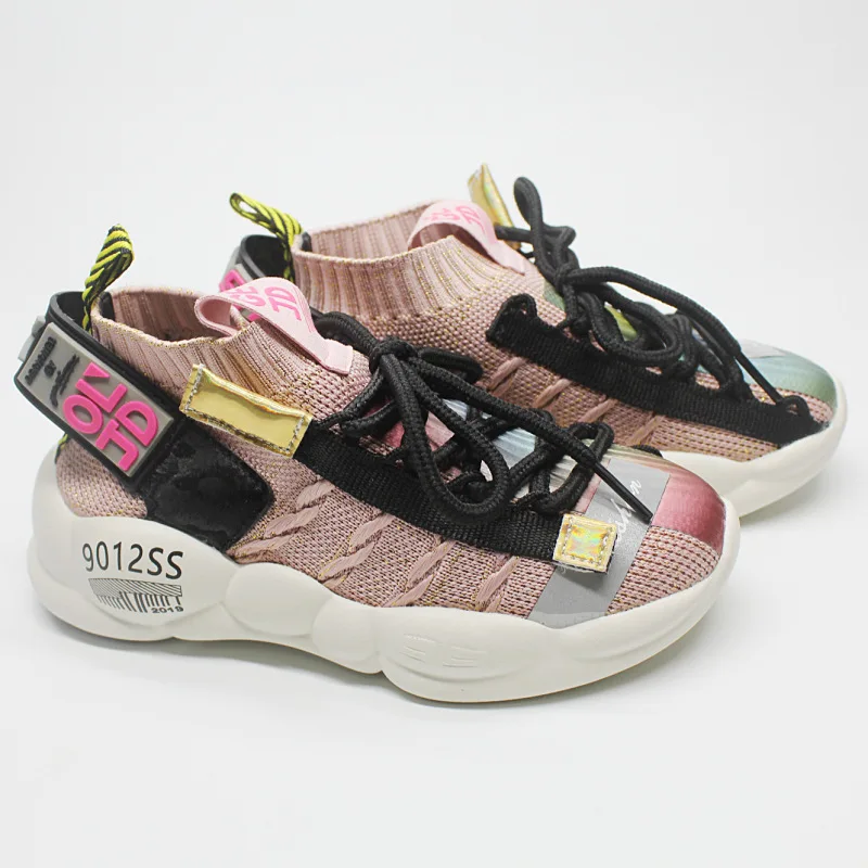 2019 Boys Girls Trendy Sneakers Baby/Toddler/Little/Big Kid Lace-Up Back Buckle Trainers Children School Casual Breathable Shoes | Детская