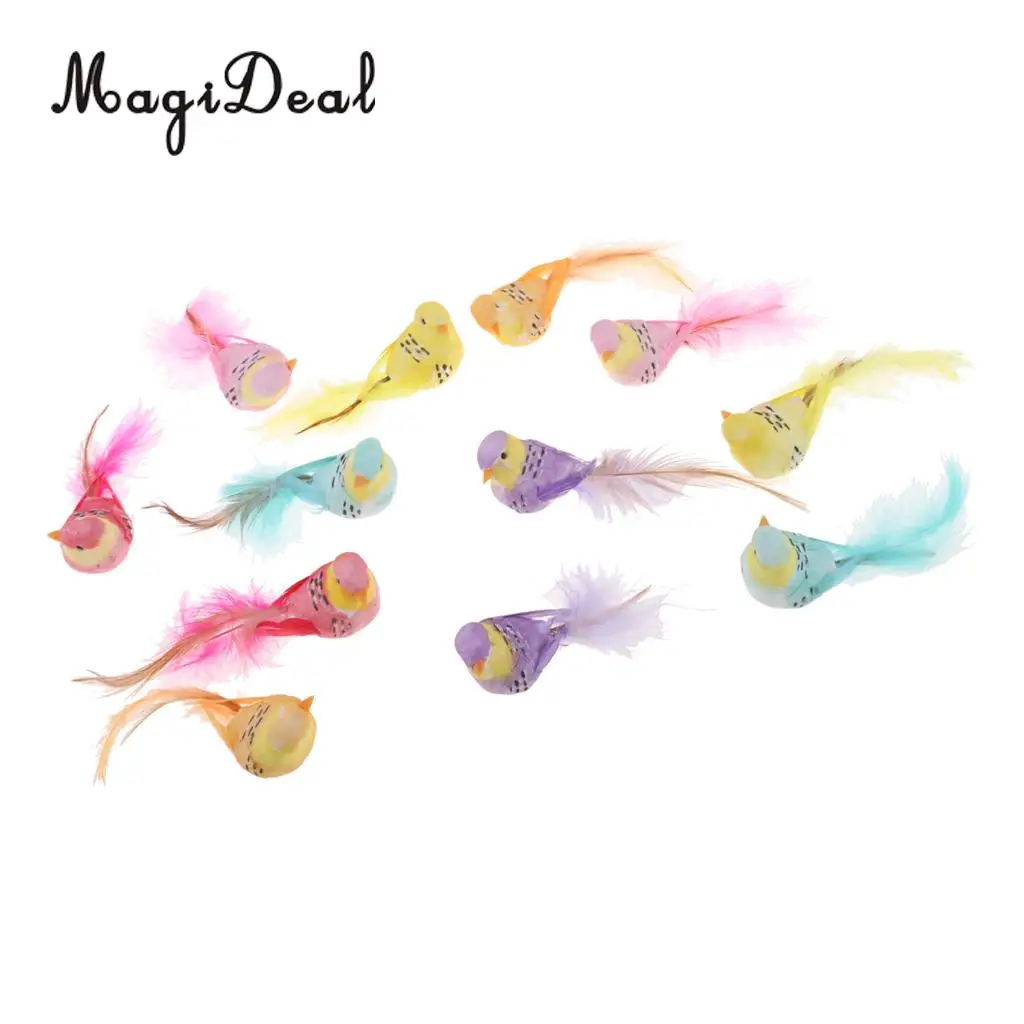 

12pcs Bird Realistic Feather Artificial Craft Animal Home Garden Decor Gift