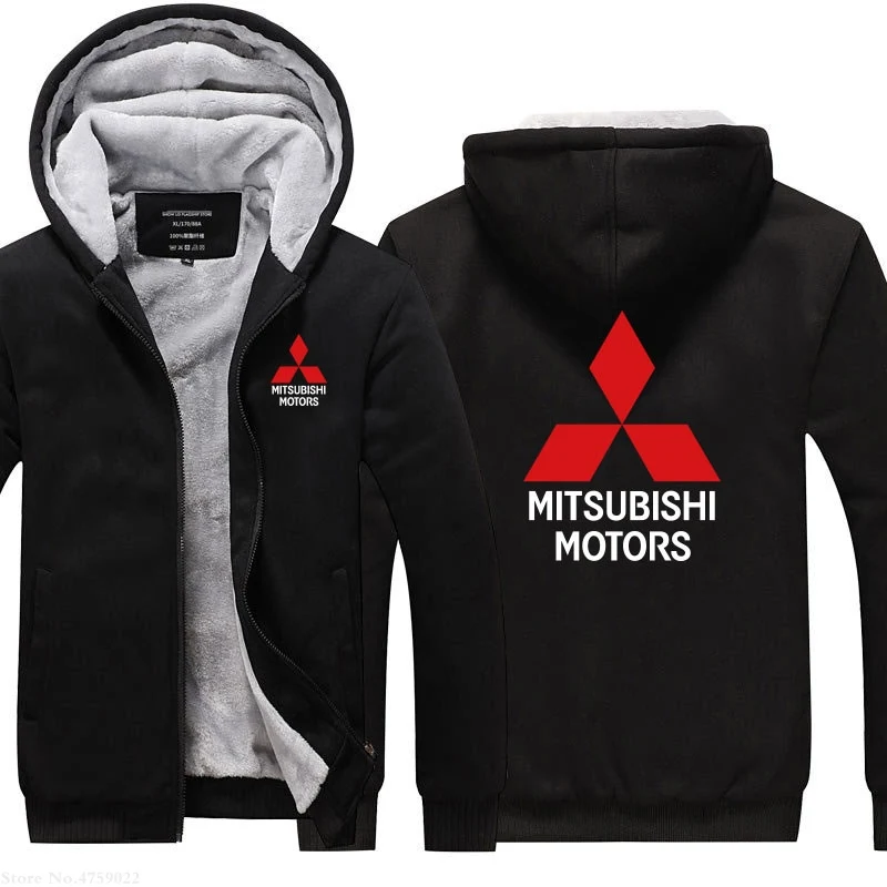 Зимняя мужская Повседневная Толстовка Mitsubishi флисовая толстовка на молнии с