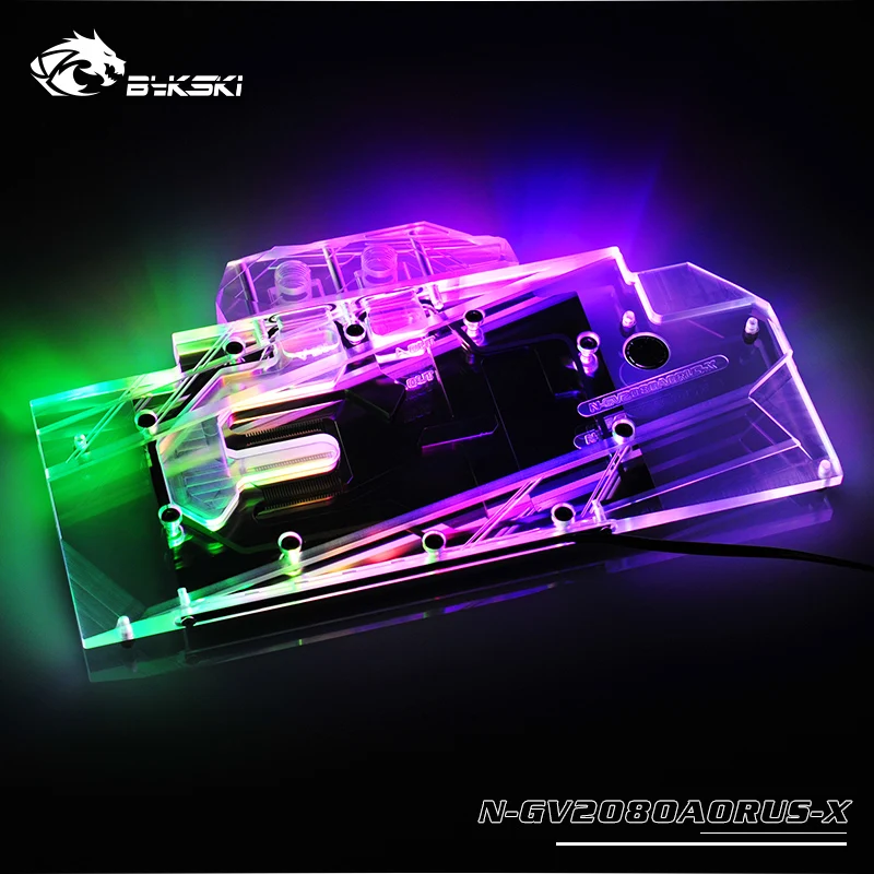 Bykski Full Cover GPU Waterblock Plus GABYTE AORUS GeForce RTX 2080 XTREME Graphics Cards. P/N: GV-N2080AORUS X-8GC | Компьютеры и