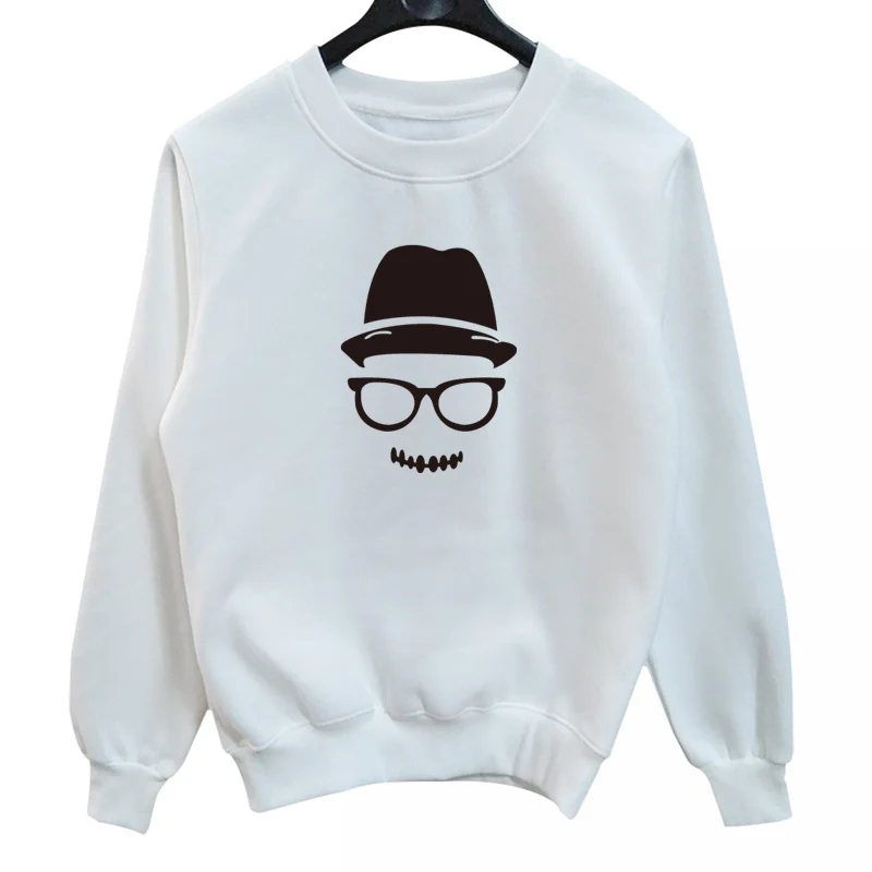 La maxpa улыбка Скелет Очки Новый осень зима Модные мужские crewneck Толстовки Толстовка