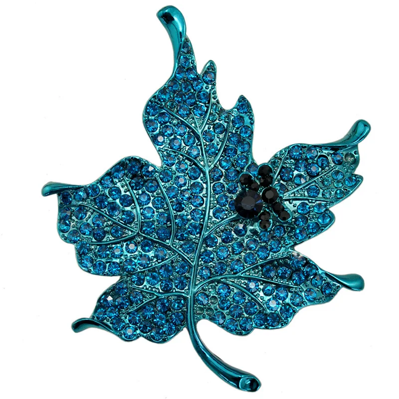 Модная женская брошка DH0003 с кристаллом в виде кленового листа 6 видов цветов|brooch