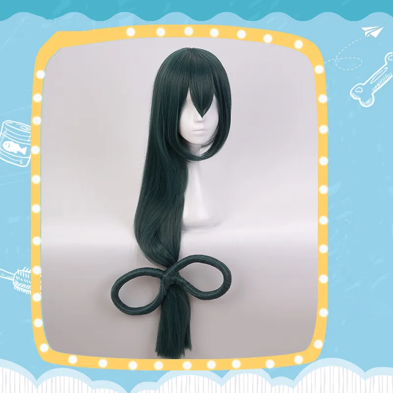 Косплей парик My Hero academic Boku no Asui Tsuyu украшение для волос девочки Atrovirens длинные
