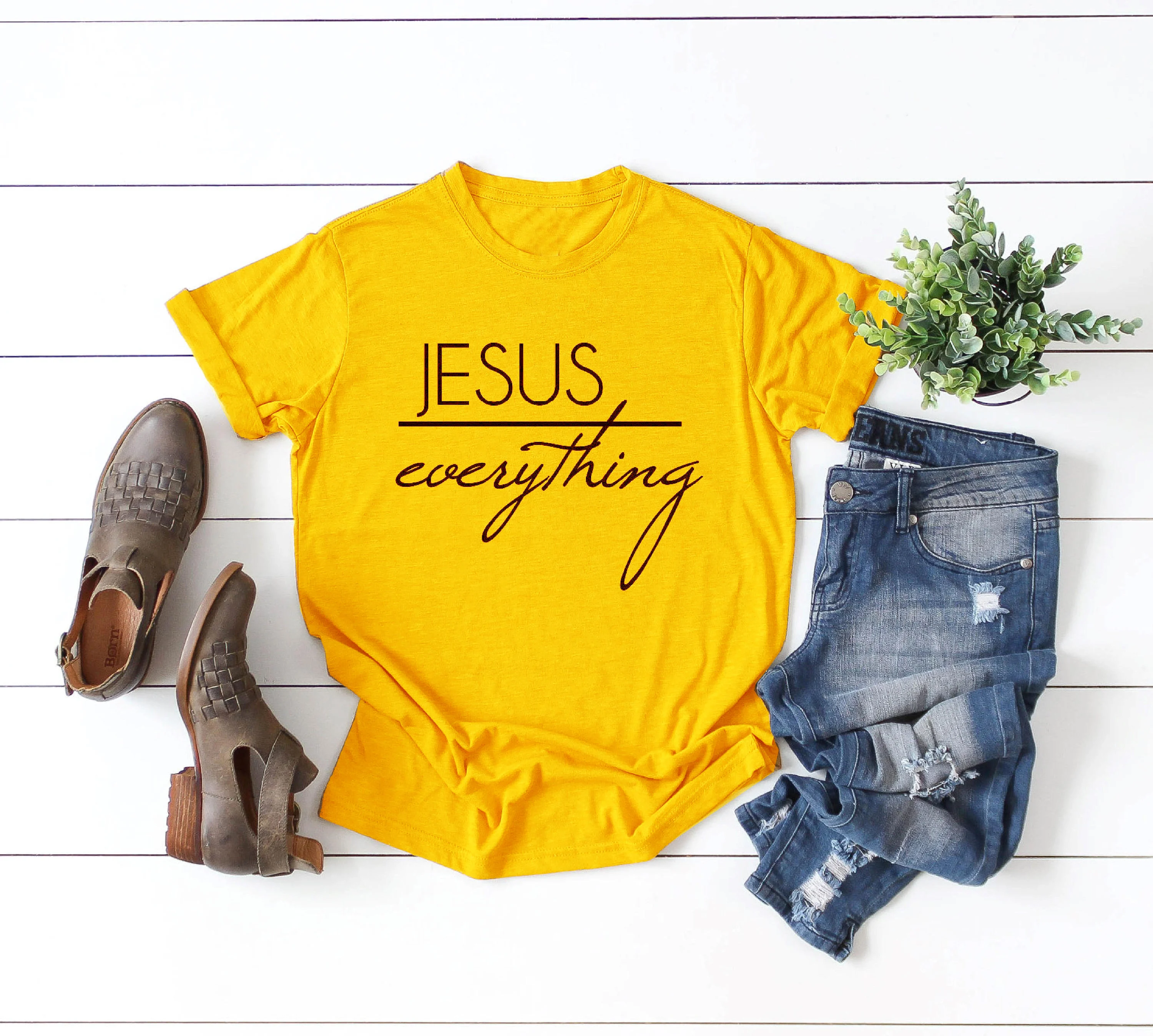 Женская футболка с надписью Jesus everything модная хипстерская христианское крещение в