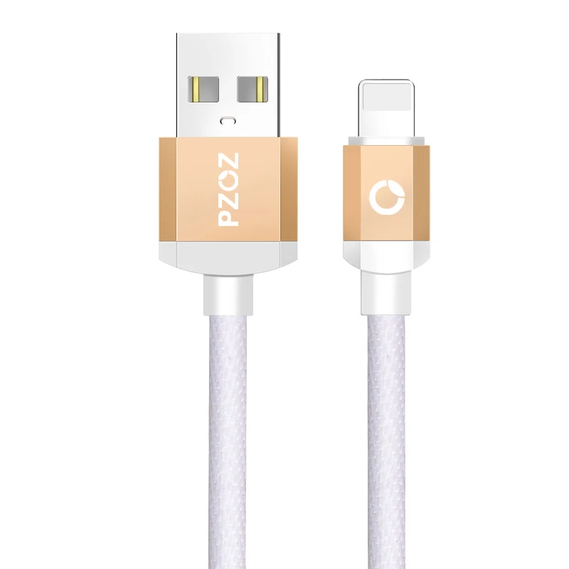 PZOZ USB кабель для быстрой зарядки для iphone Xs Max Xr X 8 7 6 6s plus 5 s 5S 5c SE ipad кабель для передачи данных кабели для мобильных телефонов - Цвет: Gold