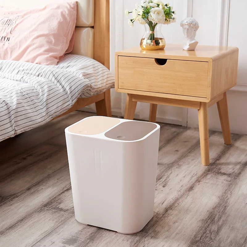 

Large Size Pressing Type Standing Plastic Classified Trash Can with Lid Household Bathroom Kitch Toilet Garbage Sorting Bucket