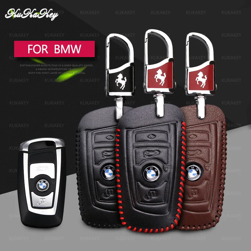 KUKAKEY кожаный чехол для автомобильных ключей BMW F30 F20 X1 X3 X5 E30 E34 E90 E60 E36 E39 E46 аксессуары стайлинга