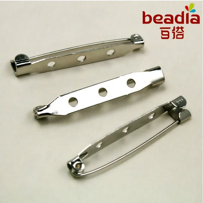 Бесплатная доставка 60 шт./Лот брошь с родиевым покрытием застежка Ювелирная