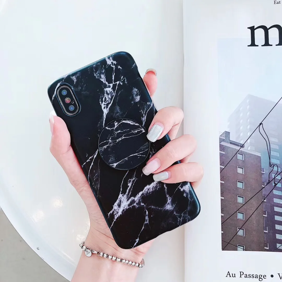 Матовый мягкий чехол с мрамором для iPhone XSMAX XR XS X 11 Pro 11 6s 7 8 Plus, чехол из ТПУ на весь корпус с Gasbag Stander - Цвет: Style 5
