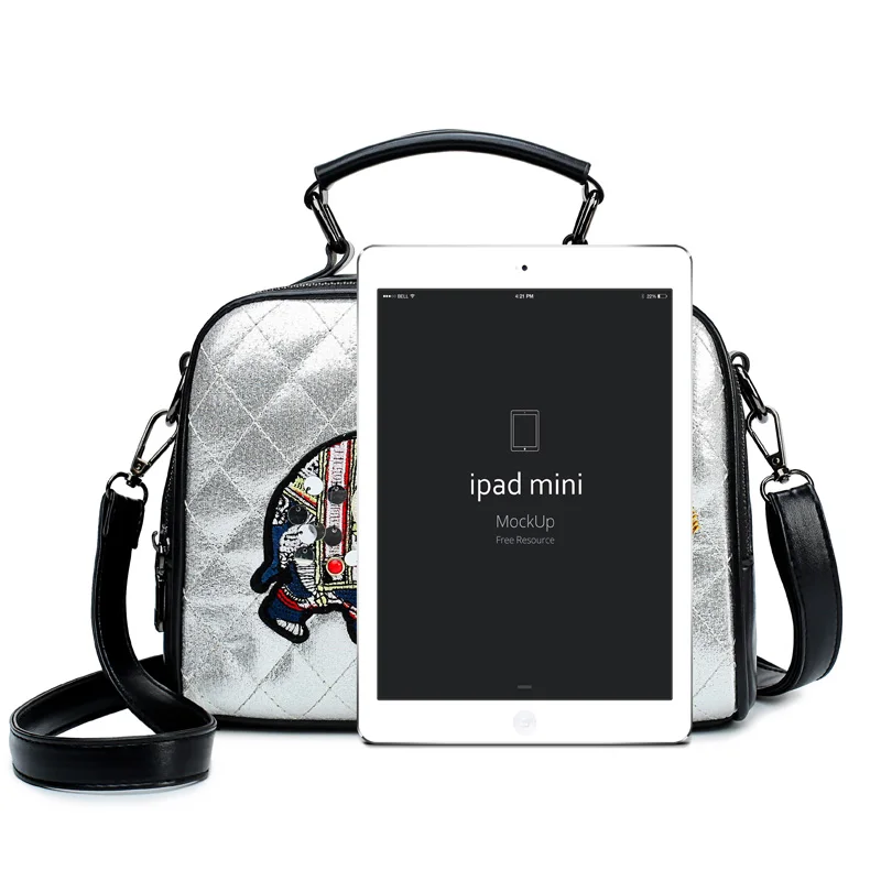 Для женщин Сумки Известный модный бренд серебро Цвет плечо сумки женские простые