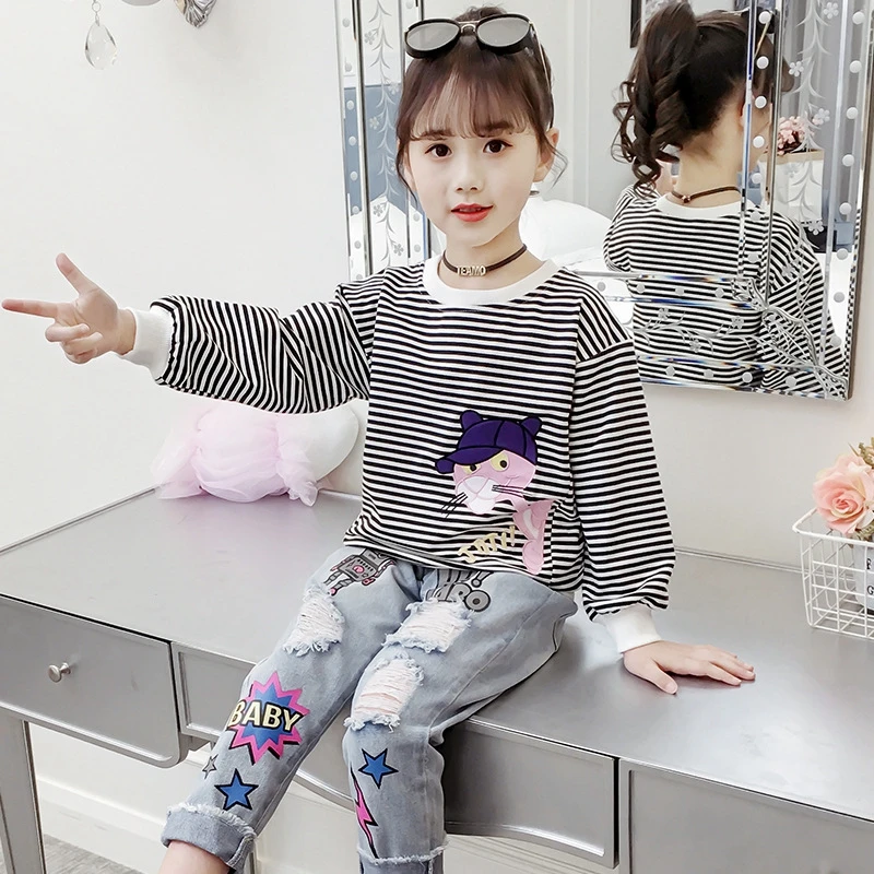 Детские свитшоты хлопковые топы весенние пуловеры для девочек детская одежда