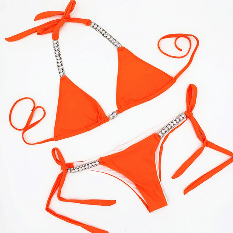 Роскошный блестящий Летний Бикини популярный стиль 2019 комплект из 2 предметов