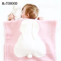 motohood muslin baby blankets newborn 3d rabbit ear muslin swaddle baby stuff for newborns decoration room 73108cm