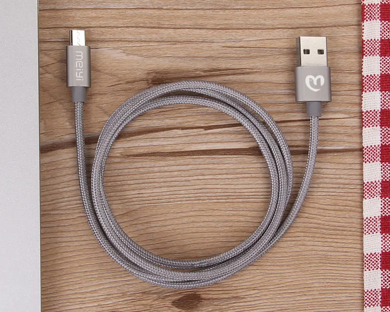 Meiyi M24 металлический нейлоновый Плетеный 1 м Micro USB кабель для синхронизации данных и зарядки, провод для телефона Android для samsung Galaxy Xiaomi