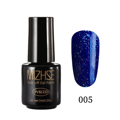 BLUEZ005 MIZHSE Звездный Блестящий лак для ногтей 7 мл Радужный замачиваемый дизайн ногтей Выкл гель лак белый маникюр Блеск Гель - Цвет: BLUEZ005