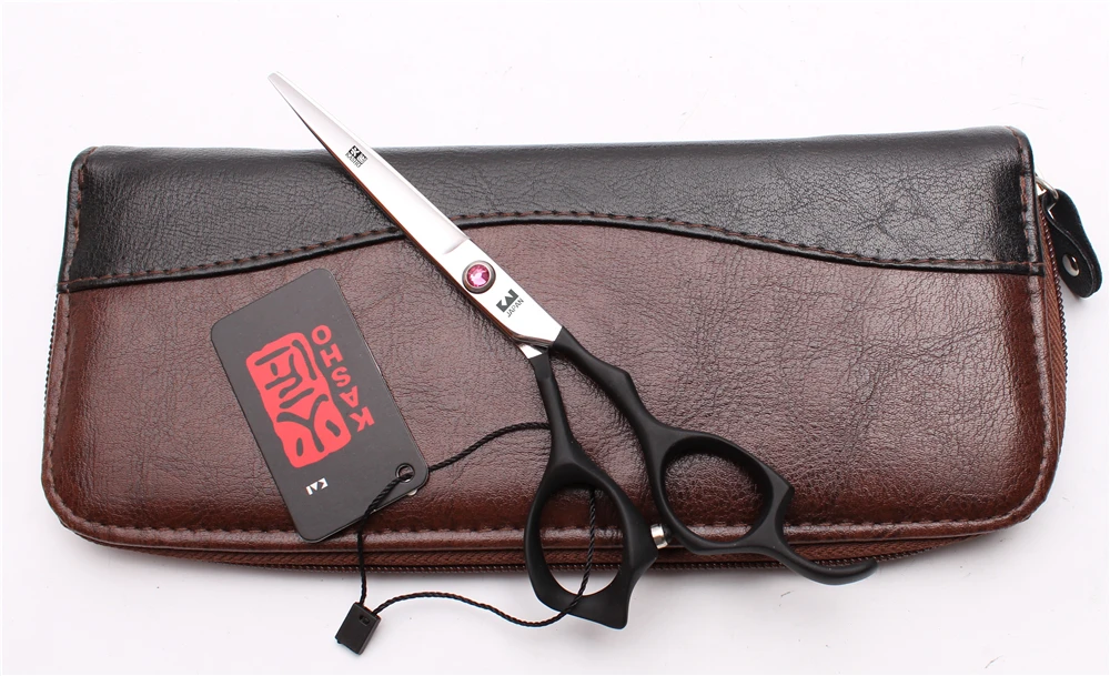 H1024 6 &quot16 см GEM JP 440C Kasho черный Профессиональный Парикмахерские ножницы для резки и
