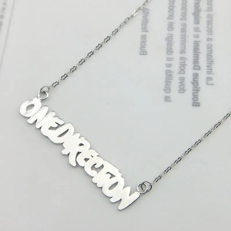 Горячая Новая мода дизайнер посеребренные one direction кулон цепочки и ожерелья 1D