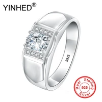 yinhed luxury business jewelry wedding band ring for men 57mm aaa zircon cz 925 sterling silver engagement finger ring zr607