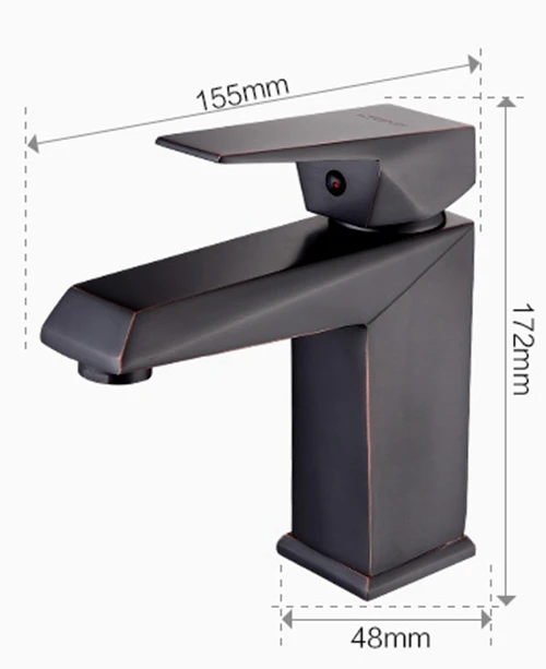 

Black Bathroom Sink Faucet Hot and Cold Water Mixer Crane Oil Rubble Bronze Copper Basin Sink Faucets ML403