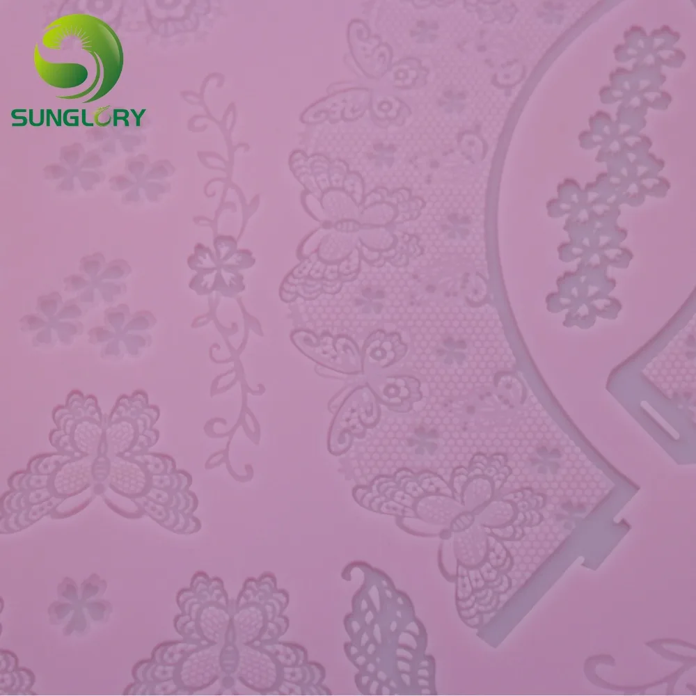 Бабочка сахарная мастика кружевная форма для торта цветок силиконовый коврик