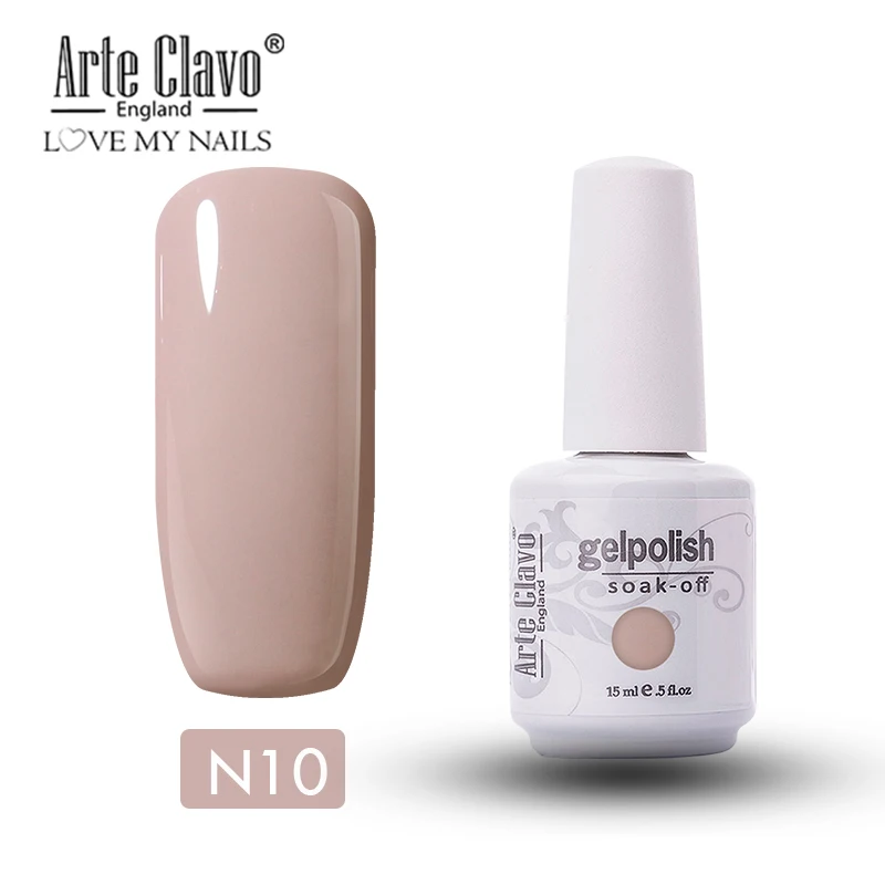 N10 Arte Clavo Гель-лак для ногтей 15 мл зеленая серия гель uv Vernis Гибридный гель лак для маникюра дизайн ногтей Белый Гель-лак замачиваемый - Цвет: N10