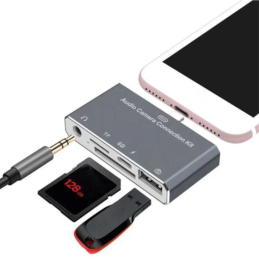 Комплект подключения 5 в 1 к аудиокамере для iPhone/iPad/iPod Touch iphone 7 8 X XS|Картридеры| |