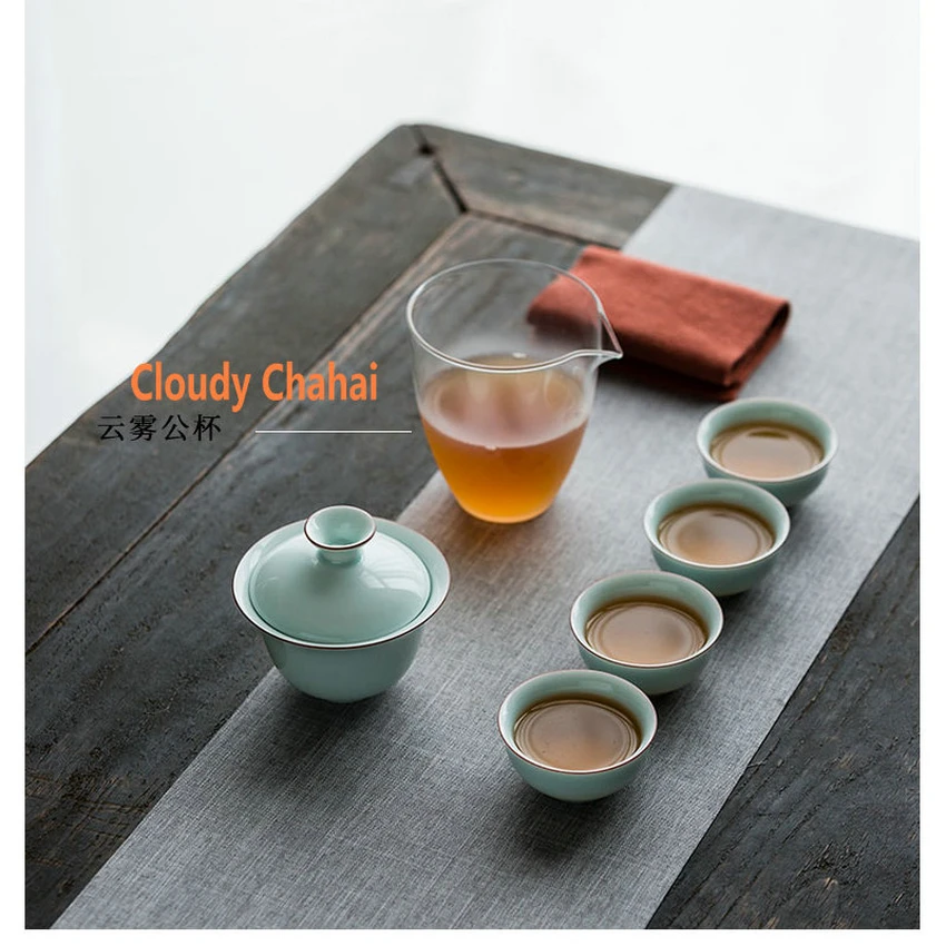 &quotKing Tea Mall&quot портативные чайные сервизы Gongfu Cha инструменты Gaiwan Gongdaobei чашки