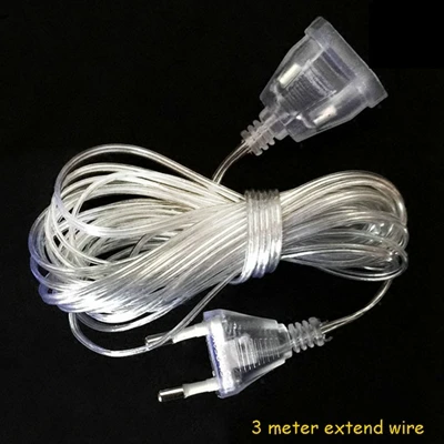 3M Extension cord 3 м* 1 м/2 м/3 м/6 м занавес светодиодный светильник-гирлянда сказочная Сосулька Светодиодный Рождественская гирлянда Свадебная вечеринка патио окно открытый светильник-Гирлянда Декор - Испускаемый цвет: 3M Extension cord