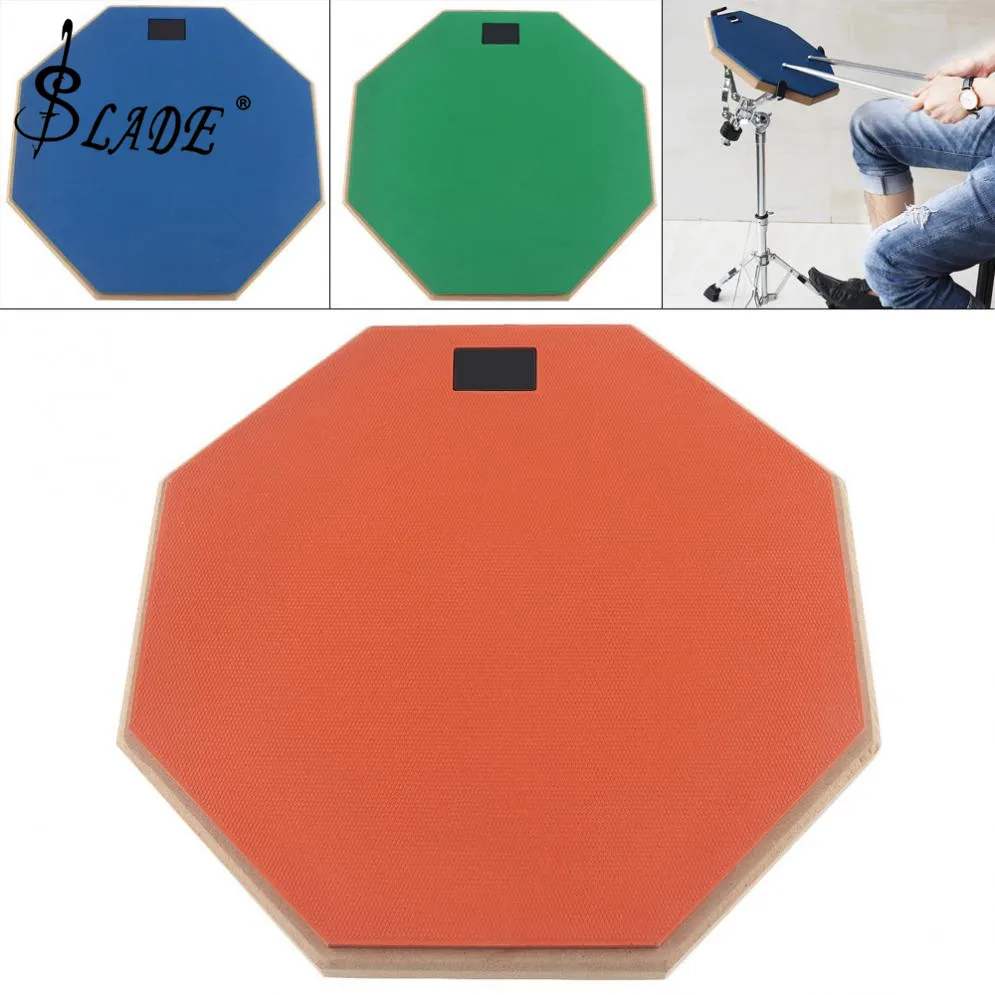 

12 Inch High-quality Rubber Wooden Dumb Drum Practice Training Drum Pad for Jazz Drums Exercise with 3 Colors Optional